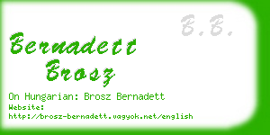 bernadett brosz business card